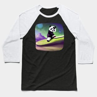 Panda Skatebord on New Planet Baseball T-Shirt
